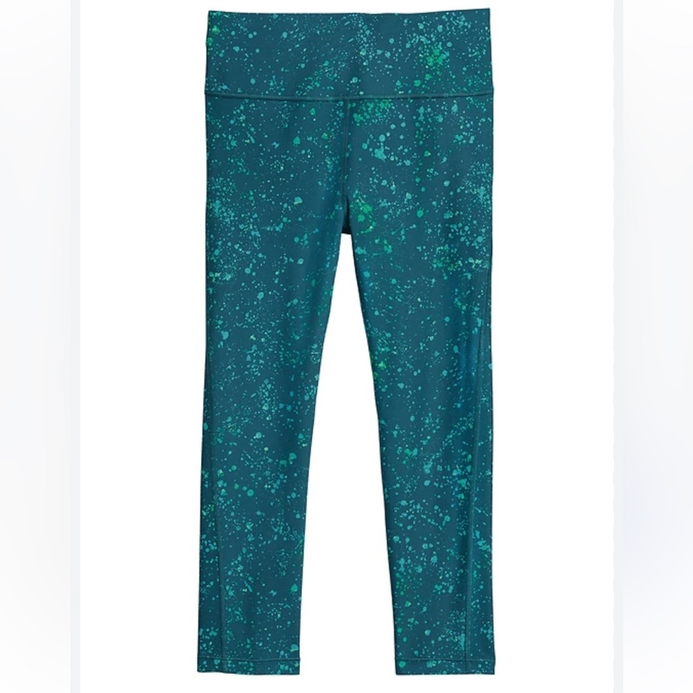 Athleta Ultimate Stash Pocket Splatter Capri, Oceanic Teal - Picture 2 of 10